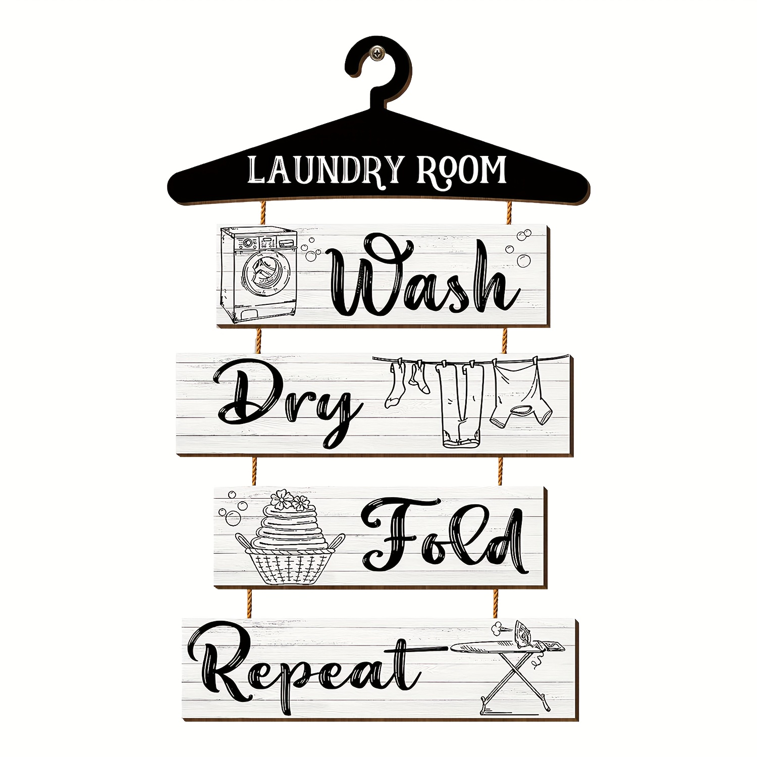 

Pieces Laundry Room Wall Sign Rustic Laundry Room Rules Hanging Sign Wooden Wash Dry Fold Repeat Laundry Plaque Vintage Farmhouse Laundry Rules Wall Decor 19.7 X 11 Inch