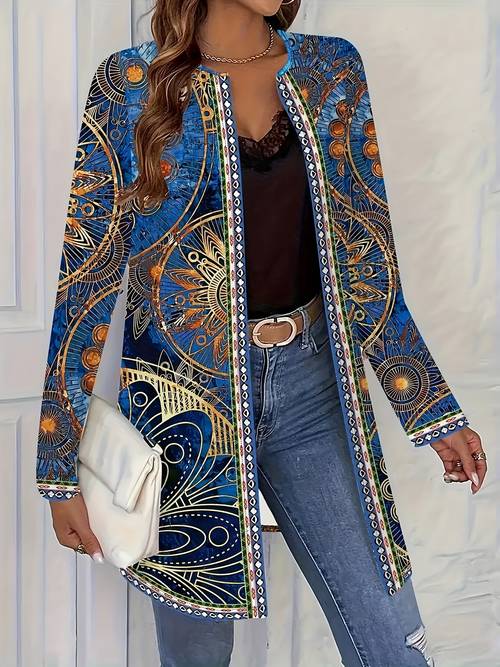 photo de l'article cardigan châle long imprimé bohème pour femme