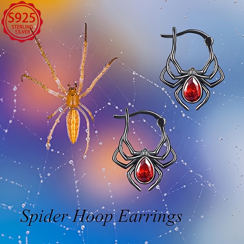 S925 Sterling Silver Spider Ear Cuffs — Punk Style Earrings