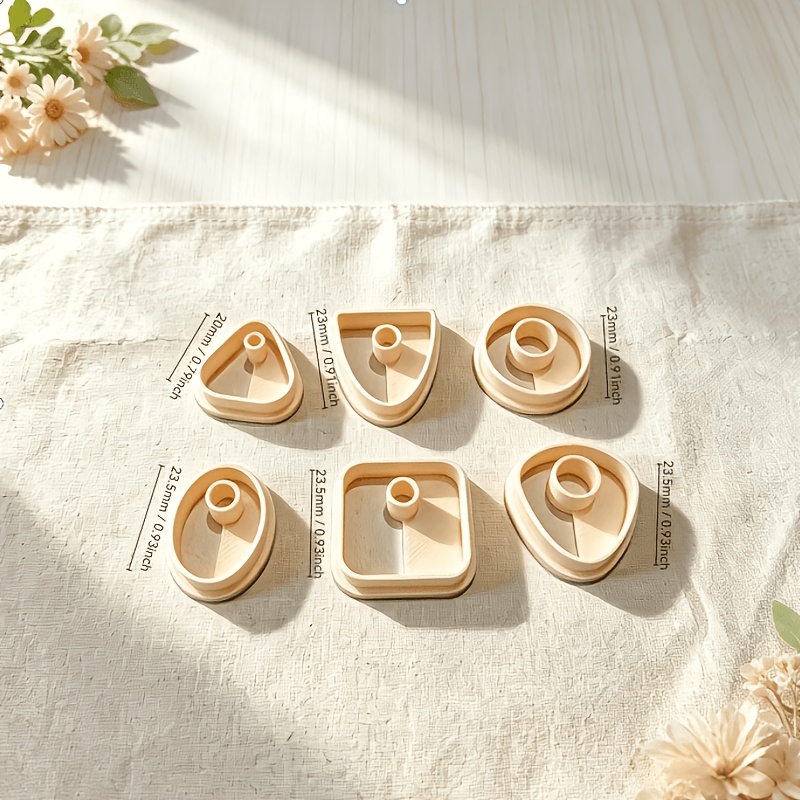 TEMU 6pcs Plastic Polymer Clay Mold Set With Multi-shape Templates - Compatible For Making, High-precision Cutting Tools Suitable For Handmade,