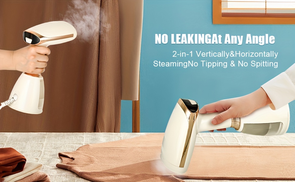 2-in-1 Dual Function Garment Steamer & Iron - No Leak Design, Horizontal & Vertical Steam, 110-120V US Plug, Ergonomic Handle for Quick Wrinkle Removal, Clothes Steamer, Home Laundry, Modern Aesthetic, Durable Construction