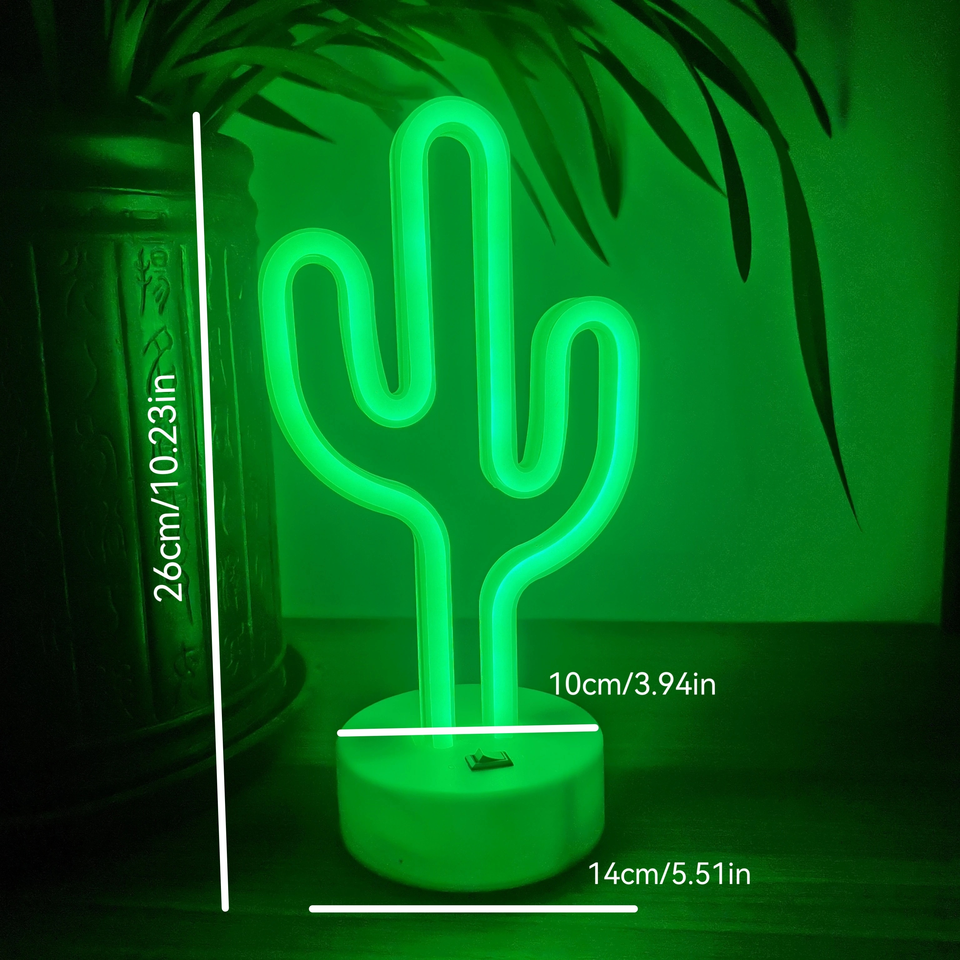 Green Cactus Neon Light Led Cactus Neon Light Base Temu United