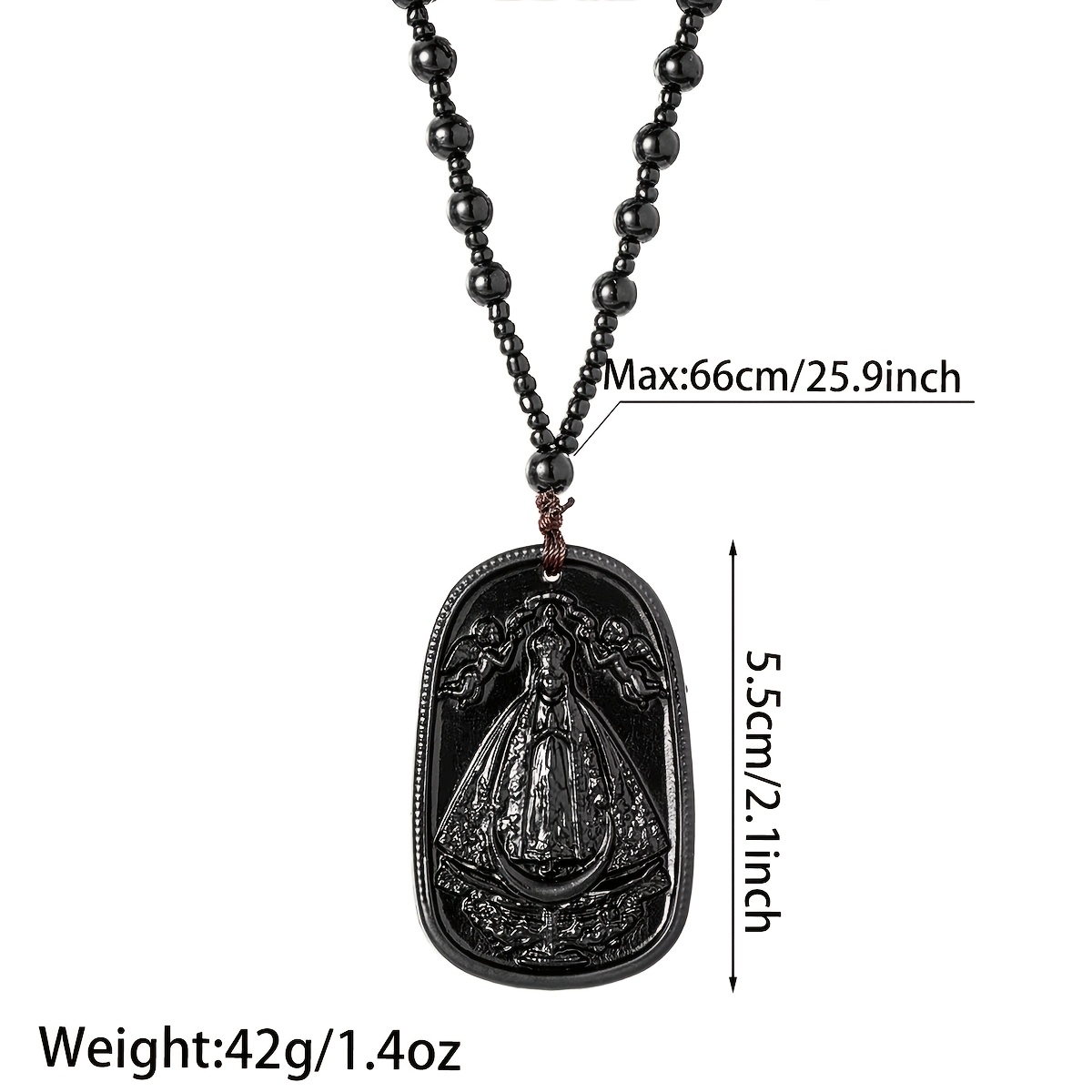 Vintage Gothic Style Glass Black Beaded Necklace