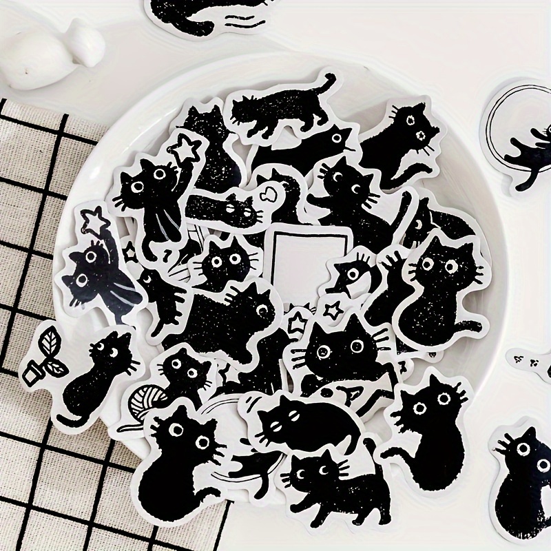 

Whimsical Cat Paper Stickers: Perfect For Scrapbooking, Journaling, And Diy Projects