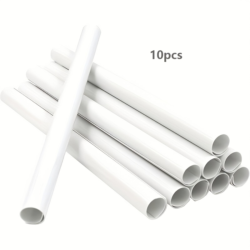 Image of 10pcs Radiator Pipe Covers White Radiator Pipe Covers Pvc Plastic Sleeves 15mm X 200mm Thickened Radiator Copper Pipes Collars For Central Heating Clip On Cover