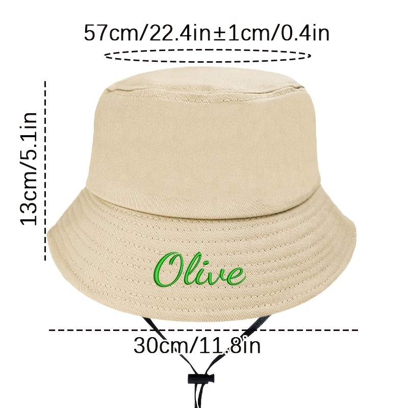 TEMU Personalized Embroidery Customization, Fisherman Hat Available In 4 Sizes, Solid Color Sun Hat, Lightweight And Foldable For , Multiple