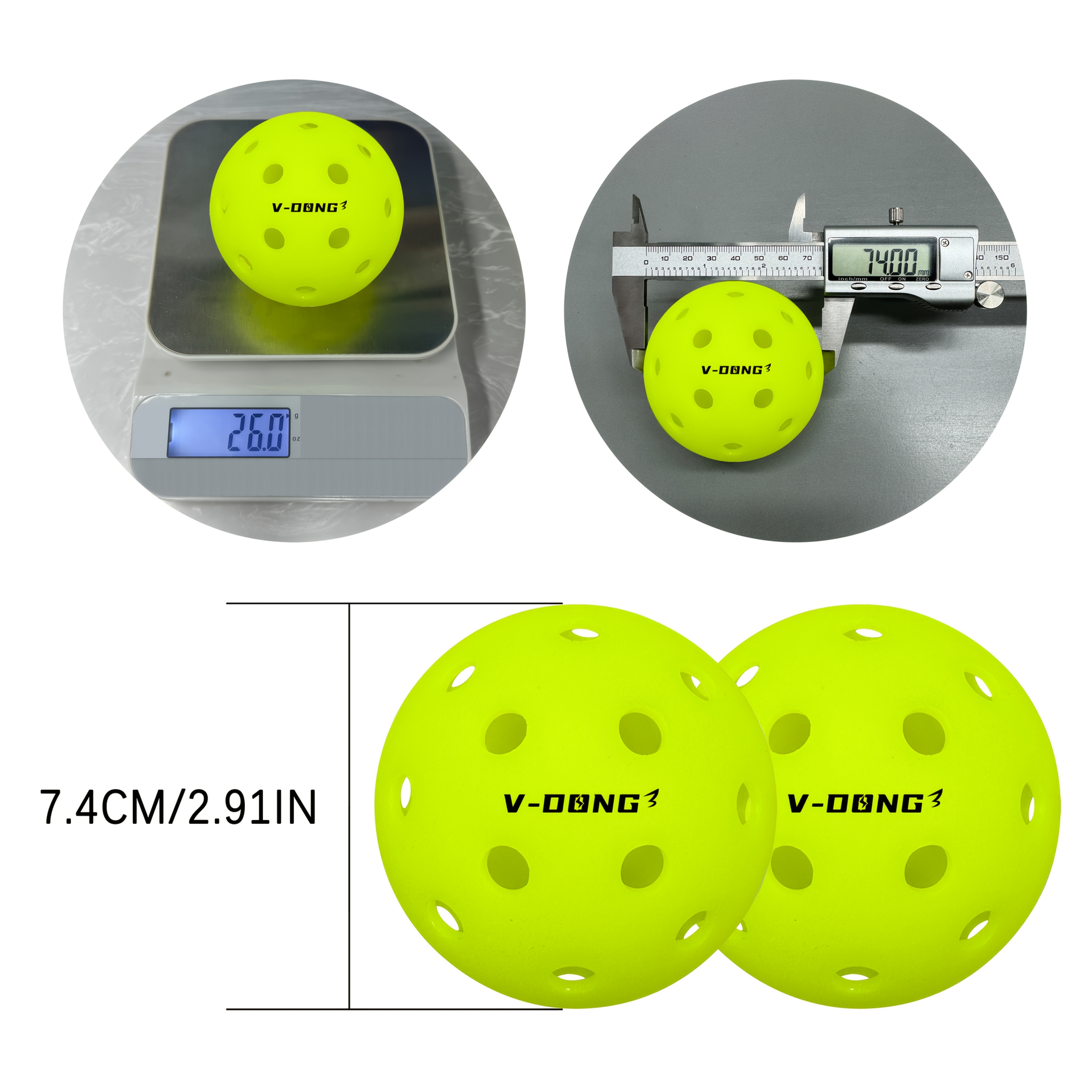 12pcs 48-Hole Pickleball with Special PE Polymer