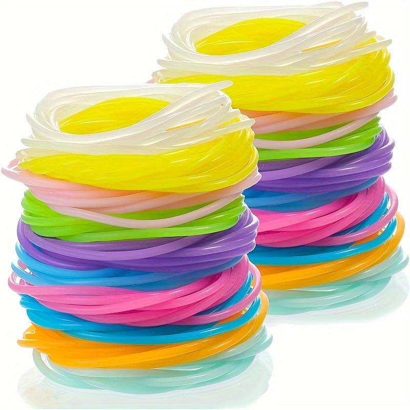 

60pcs, Glow-in-the-dark Rainbow Silicone Jelly Bracelets Prefect For Concert, Club, Party, Raves, Carnival, Birthday, Party Accessories, Cool Stuff, Glow In The Dark Party Supplies