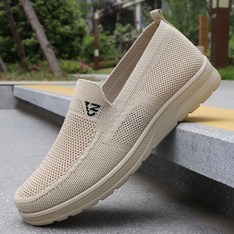 Men's Stylish Solid Knit Casual Shoes - Lightweight, Breathable, Non-Slip - The Perfect Choice for Outdoor Adventures and Leisure Enthusiasts