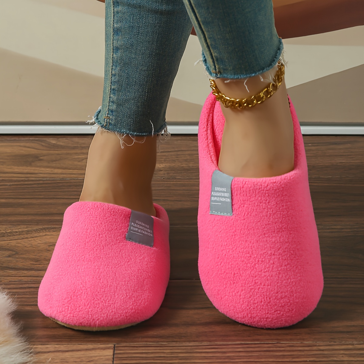 Fashionable Silent Indoor Slippers, Slip-on Comfortable Spring Autumn Winter Wearable Slippers