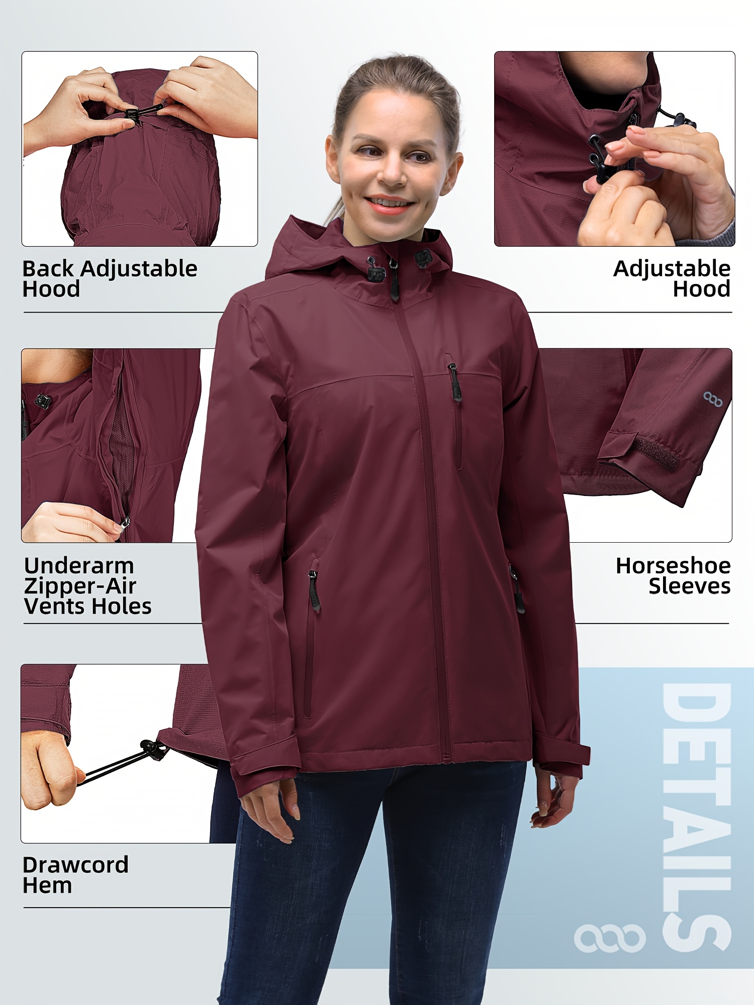 women's 33 packable rain jacket adjustable drawstring hood women's 33 packable rain jacket adjustable drawstring hood