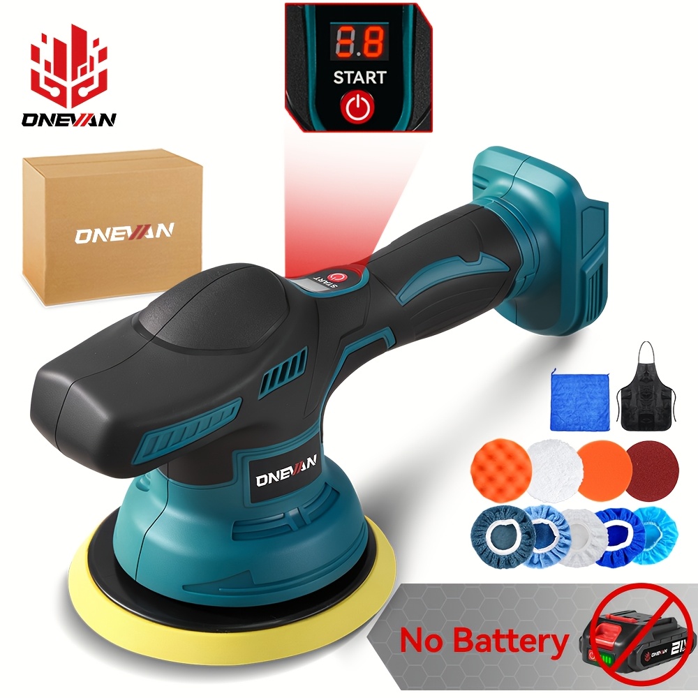 ONEVAN Cordless Car Polisher with 6-Speed Variable Speed Control