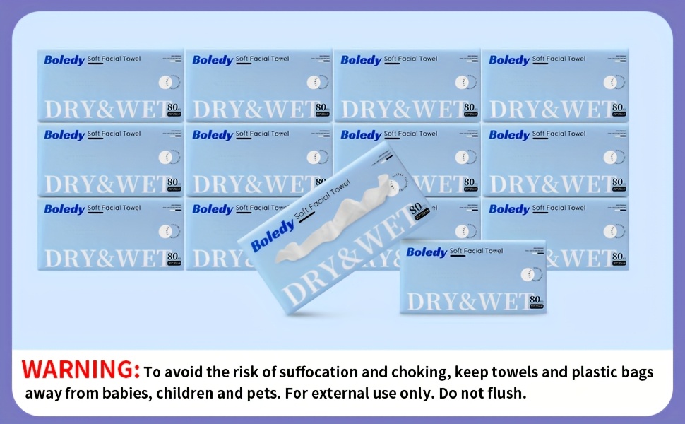 480 Count Boledy Soft Facial Towel, Large Thick Cotton Facial Tissue, Lint Free Face Cleansing Wipes, Ultra Absorbent Disposable Face Towel, Makeup Removing Wipes for Sensitive Light Beige, Dry Wipe ( 6 packs)