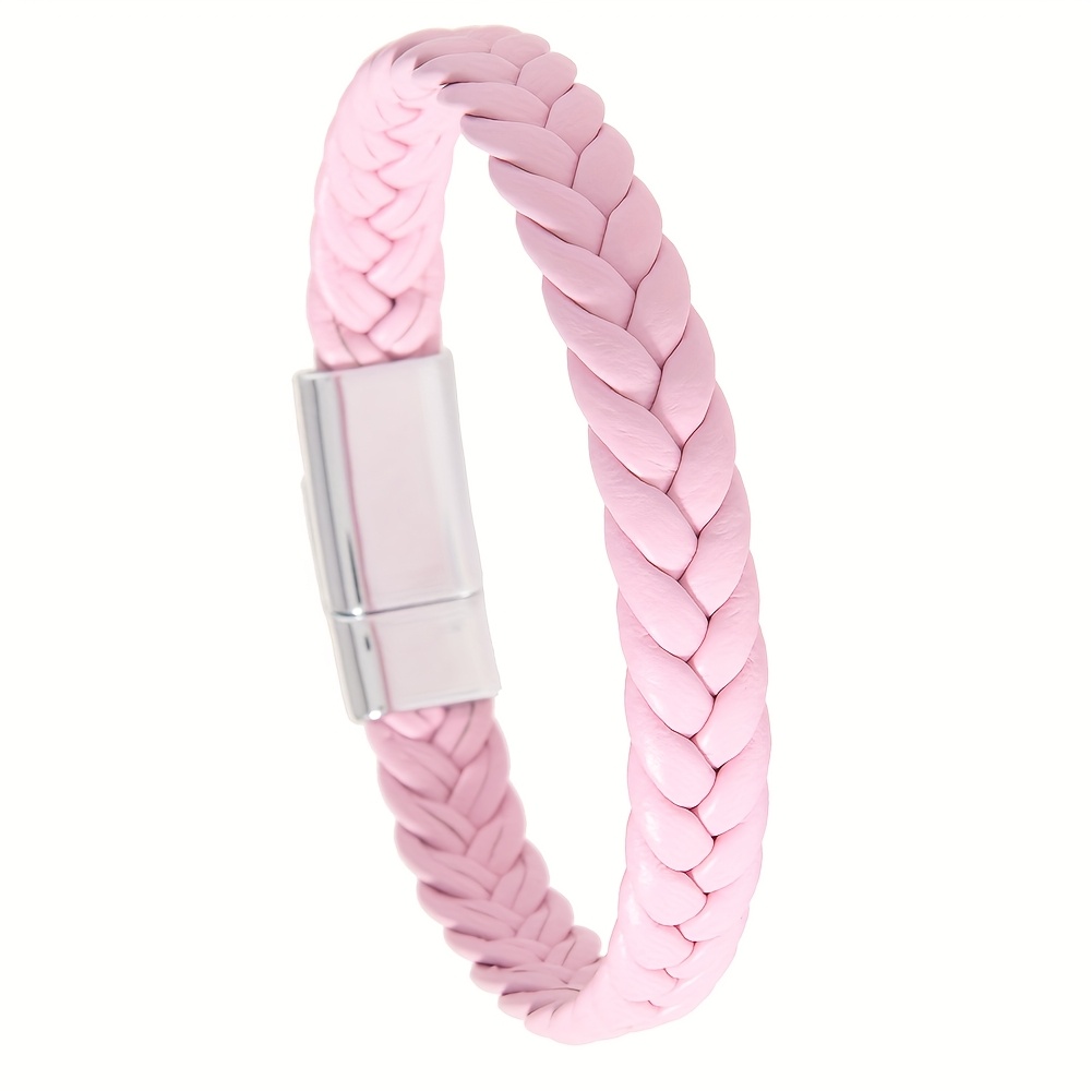 TEMU 1pc Of New Woven Bracelet With Simple, Trendy, Fashionable And Magnetic For Couples, Suitable For Daily Wear And Gift