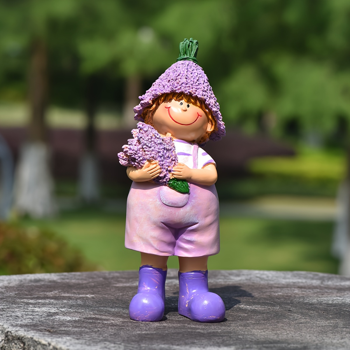 1pc Of Large Lavender Couple Figurine, Boy And Girl Resin Decoration, Indoor Ornament, Couple Statue, Holiday Gift