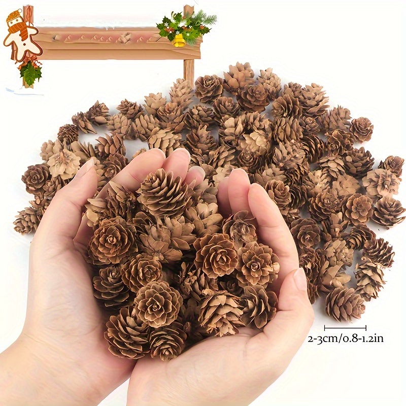 

70pcs Mini Pine Cones For Christmas Decor - Diy Holiday & Party Embellishments, Vintage Christmas Decor