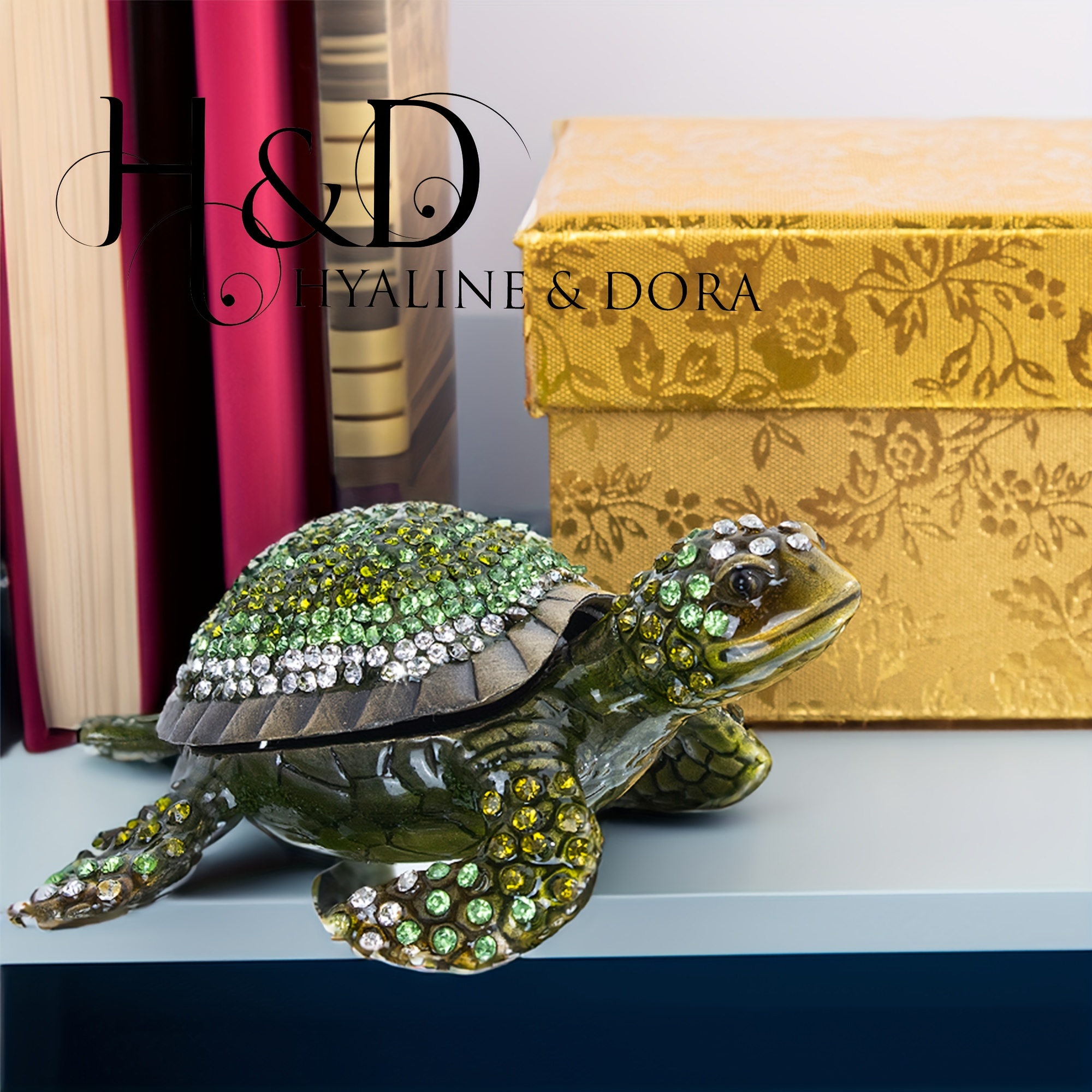 

H&d & 1pcs Turtle Trinket Box Turtle Figurine Jewelry Boxes Hinged Trinket Boxes Animal Figurine Collectible Ring Holder Gift