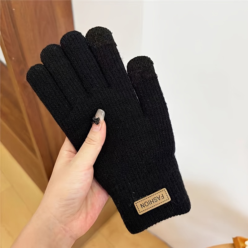 TEMU Women's Winter Touch Screen Warm Gloves, Elastic Cuffs For Outdoor Activities, Cold And Warm, (black/beige/brown/pink/grey), Fashionable Soft