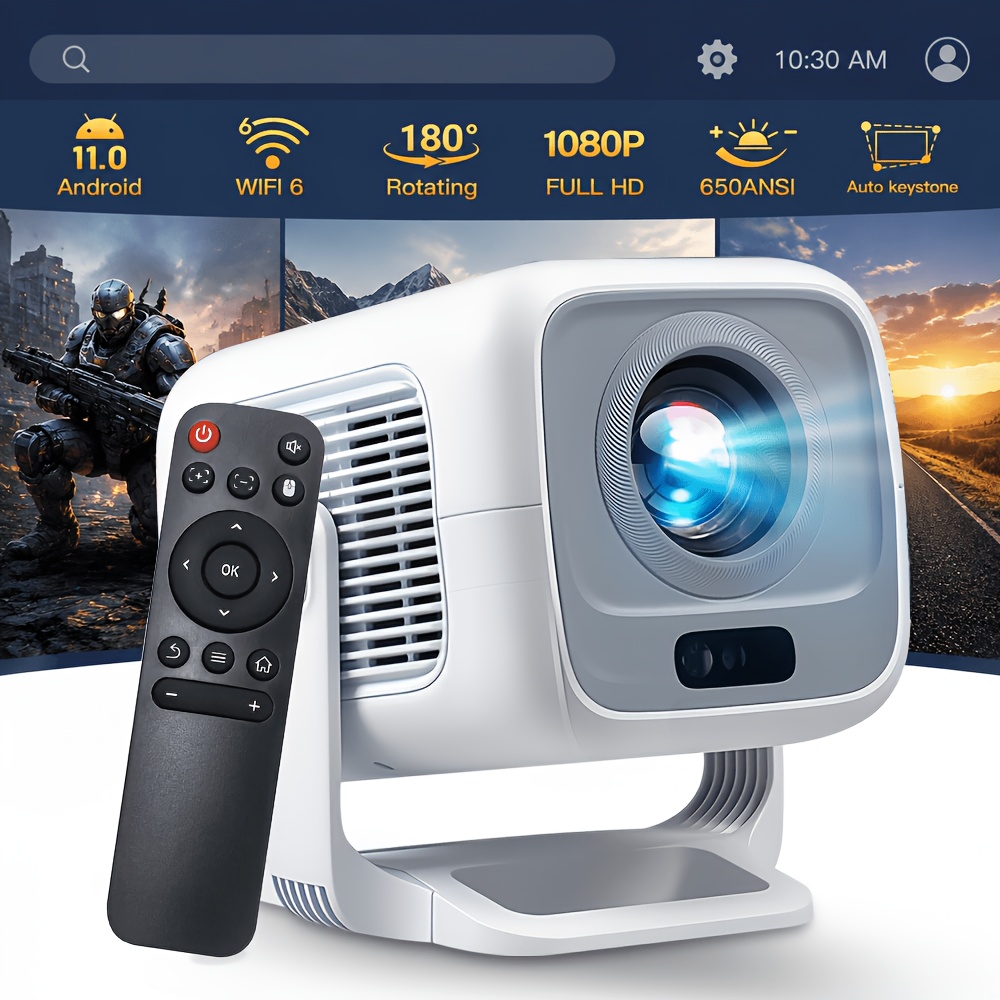 Image of 4k Support 1080p Hd Local Projector With Wifi 6 And Bt 5.4, 650 Ansi, Movie Home Theater With Auto Focus & Keystone, For Indoor Use, Smart Projector Compatible With Phone/tv Stick/pc/ps5