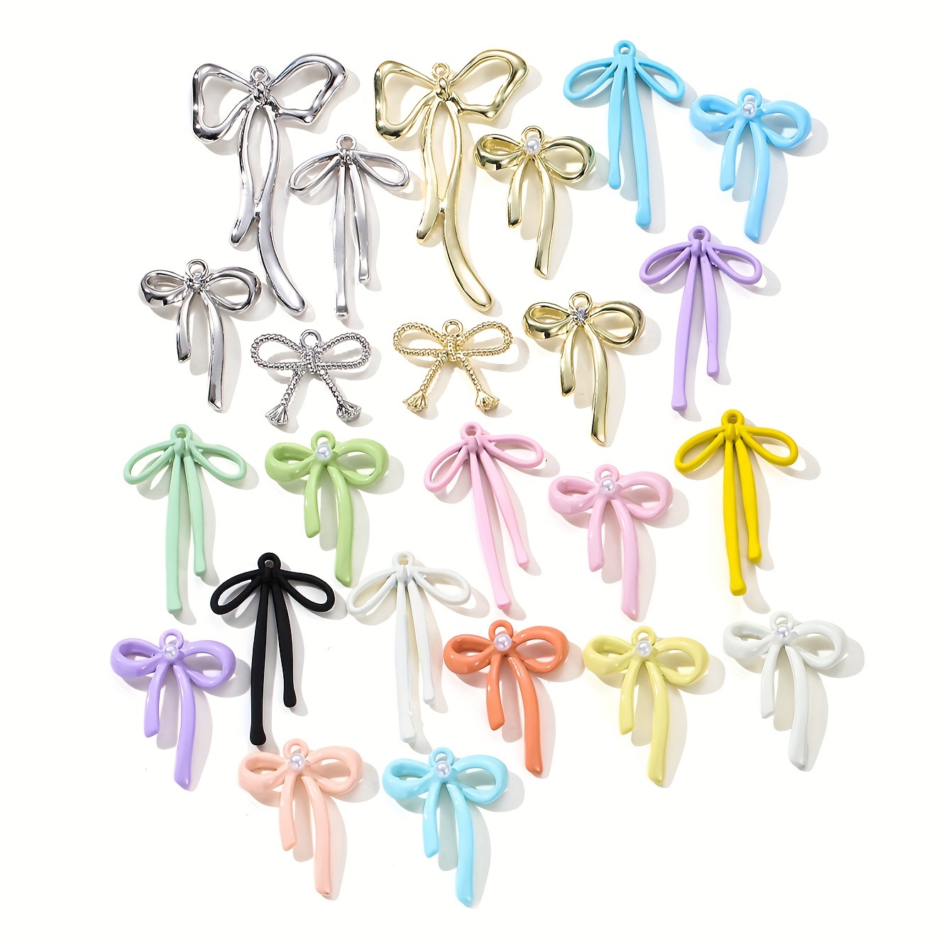 

Versatile Zinc Alloy Bow Charms: Perfect For Diy Jewelry Making - Available In A Rainbow Of Colors!