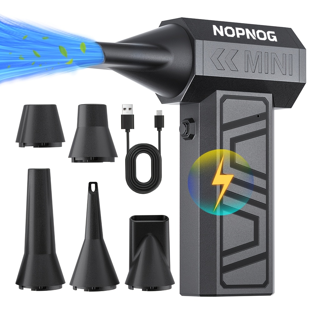 TEMU Handheld Fan With Long-lasting Battery, 130000 Rpm, Type-c Charging With Power Display, Suitable For Car, Home, Computer, Keyboard Cleaning, And