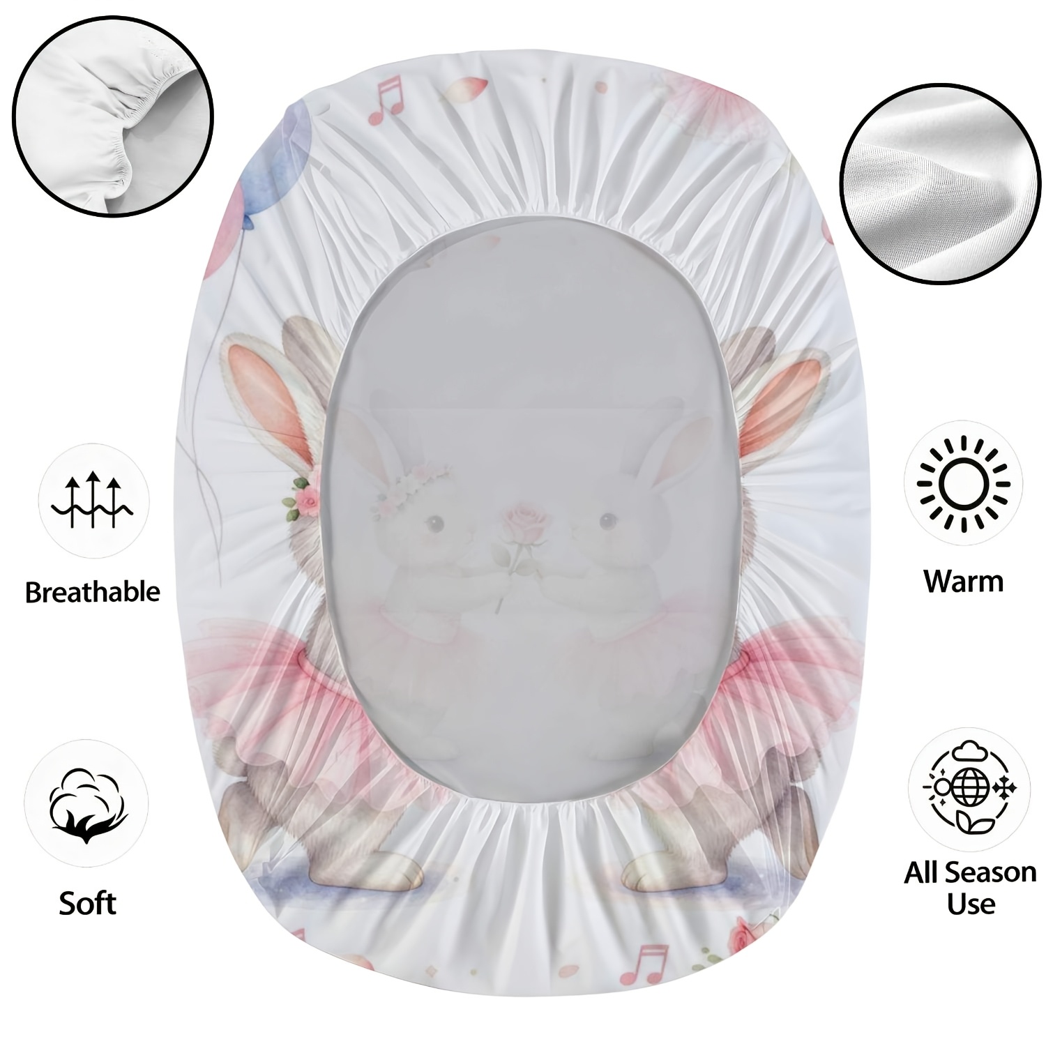2/3pcs Sweet Ballet Themed Fitted Sheet Set