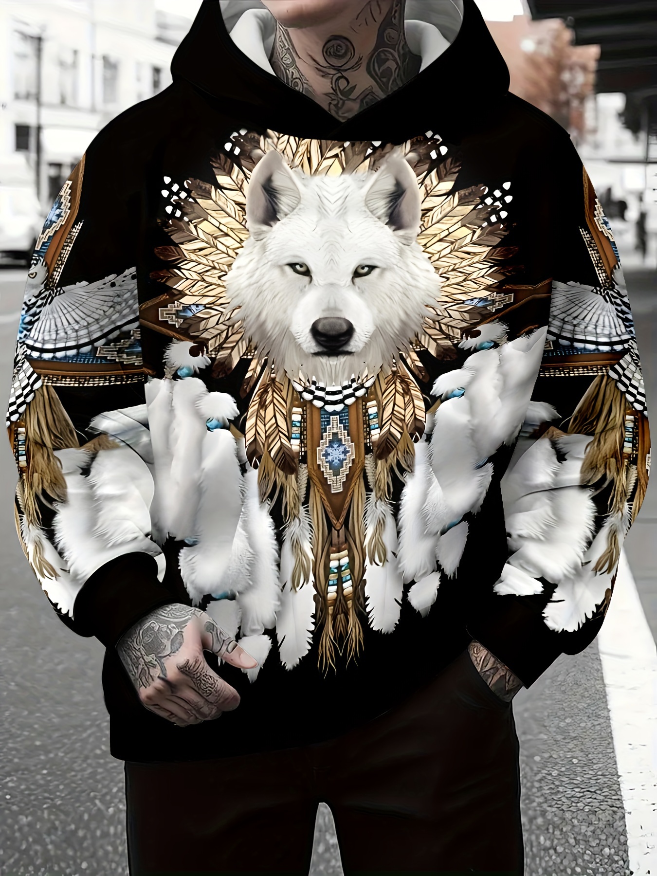 Wolf Hoodie 3d Graphic Hoodie Mens 3d Printed Wolf Hoodie