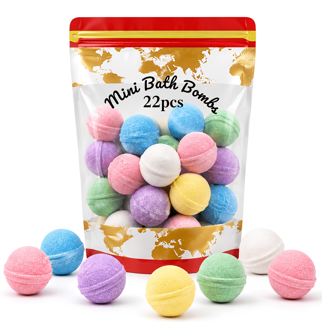 22 Pack Random Mini In Bag, 6 Scents , Colorful Small Bath Gift Set For Halloween, Christmas, Valentine's Day, Mother's Day Gifts