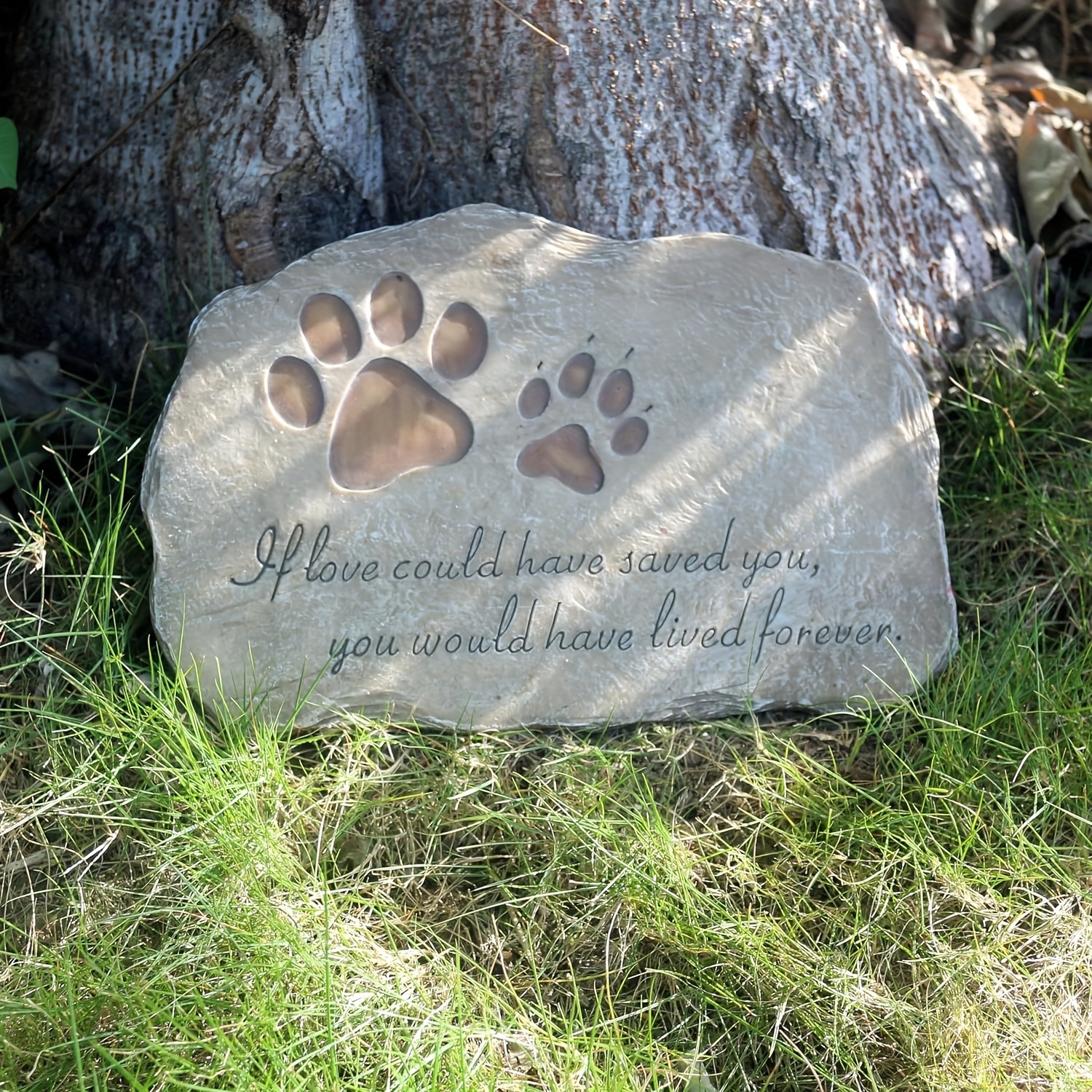 

Paw Prints Dog Pet , Pet Garden Stone Grave Marker For Dog Or Cat, Hand-painted Pet Memorial Gift Loss Gifts Sympathy Gifts For Dogs Or Cats Indoor Or Outdoor