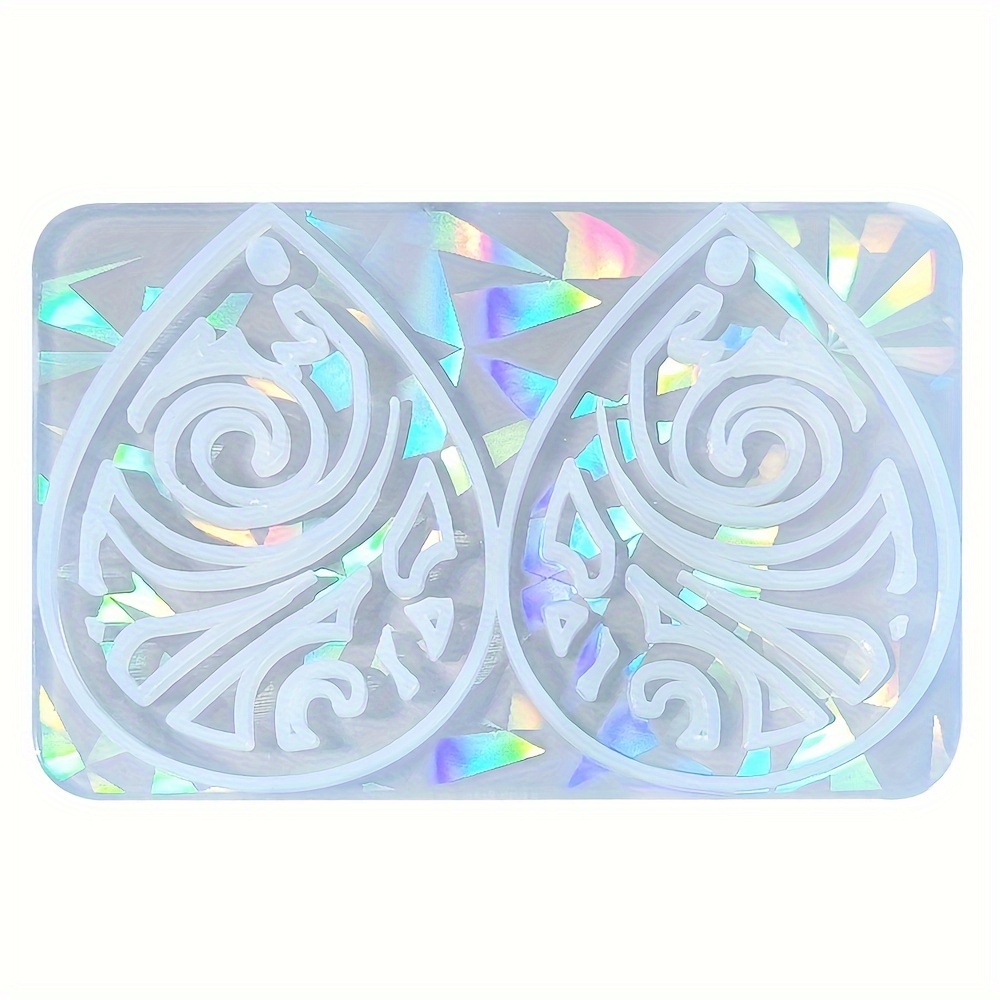 Silicone Mold For Earrings Shaped Like Flowers With Holographic Laser Designs, Perfect For Summer Decorations