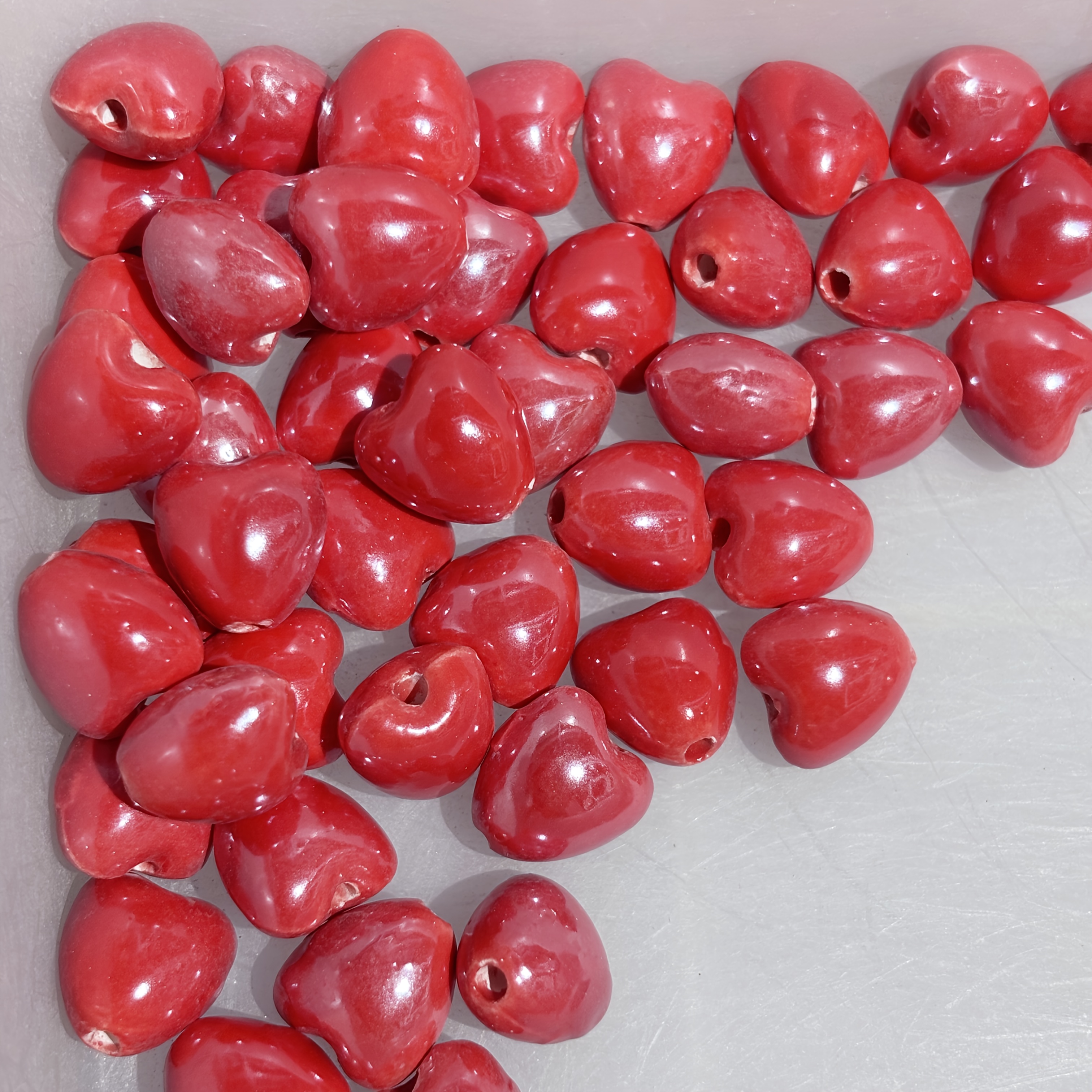 50pcs Set of 12mm Peach Shaped Ceramic Beads for DIY Jewelry Making