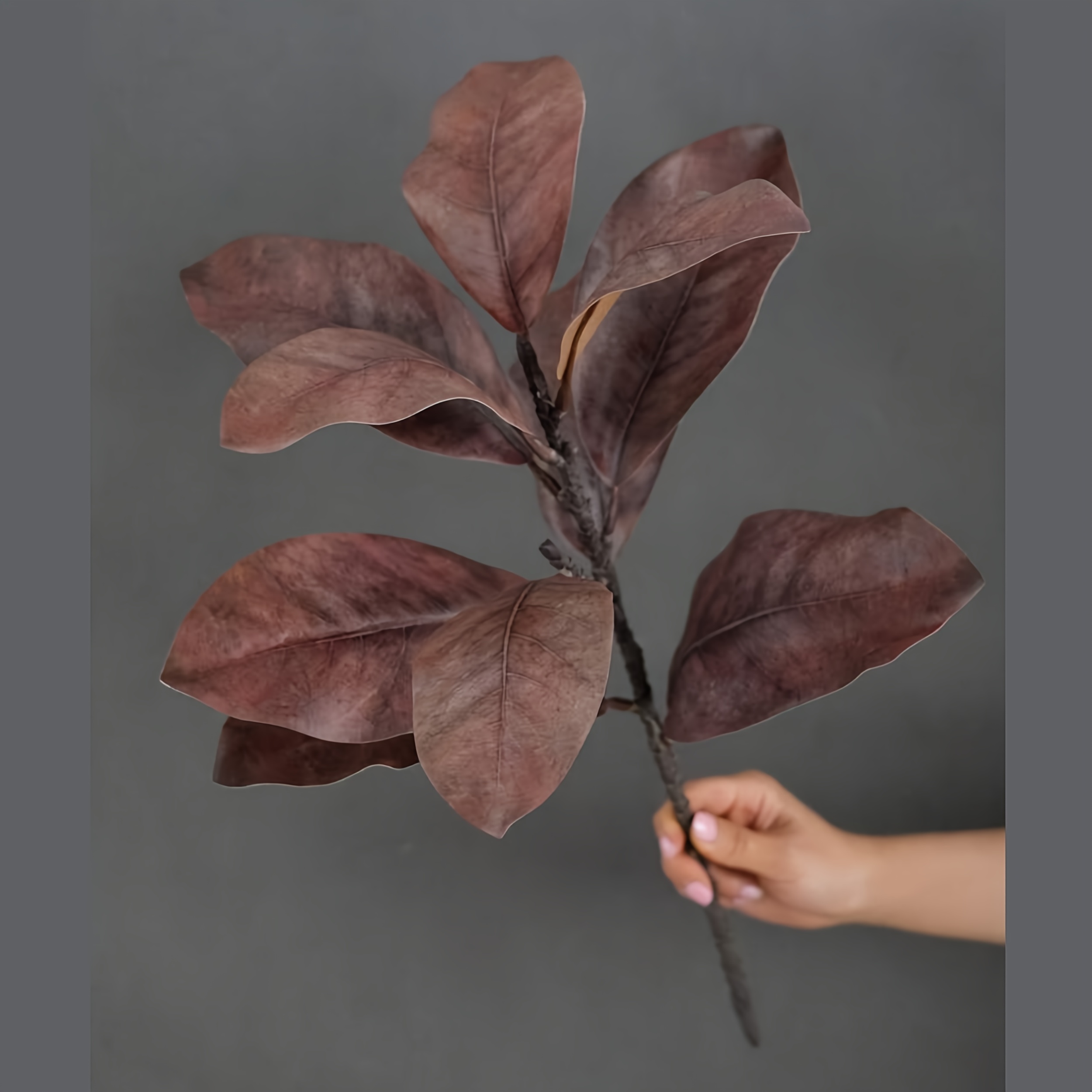 1pc Artificial Magnolia Branch, Home Potted Plant Decoration, Hotel Decoration Window Decoration, Artificial Green Plant