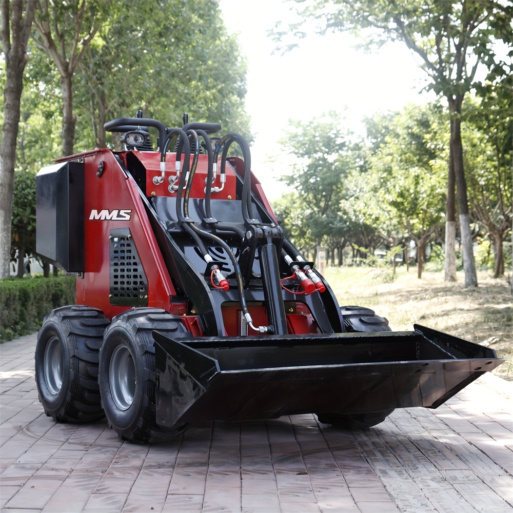 MMS Fast Walking Mini Skid Steer Loader 13.5HP Multi-purpose Wheel Vertical Construction Vehicle Suitable For Farm Garden Bulldozer Construction