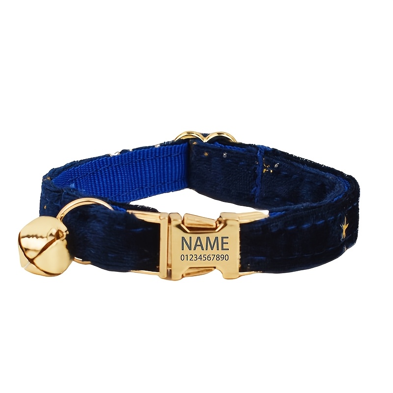 TEMU 1pc Personalized Cute Wine Red Christmas Cat Collar With Engraved Id Tag, Customizable Name Phone Pet Id Tag, Quick Release - Adjustable Soft