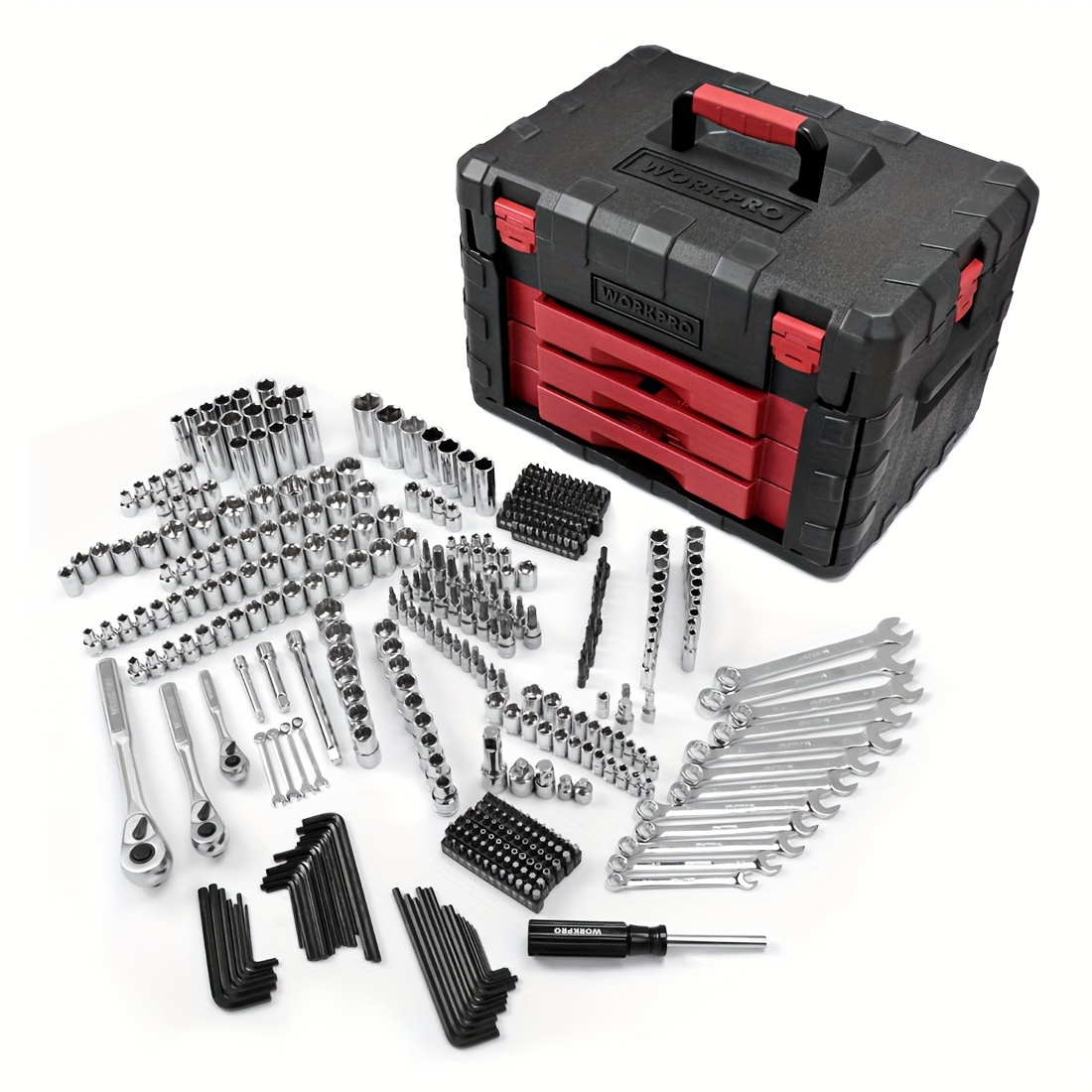 

Workpro 450-piece Mechanics Tool Set, Universal Professional Tool Kit With Heavy Duty Case Box