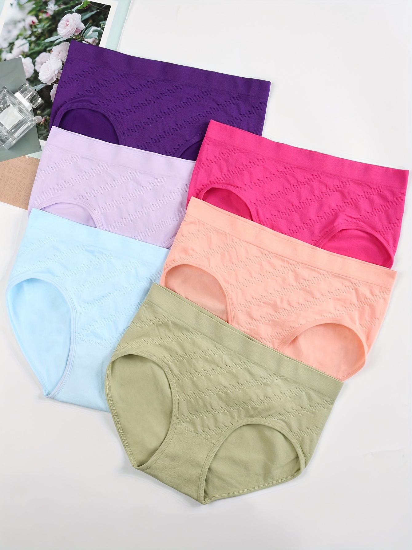 6 pack womens seamless pure   waist   briefs with   Product details 6