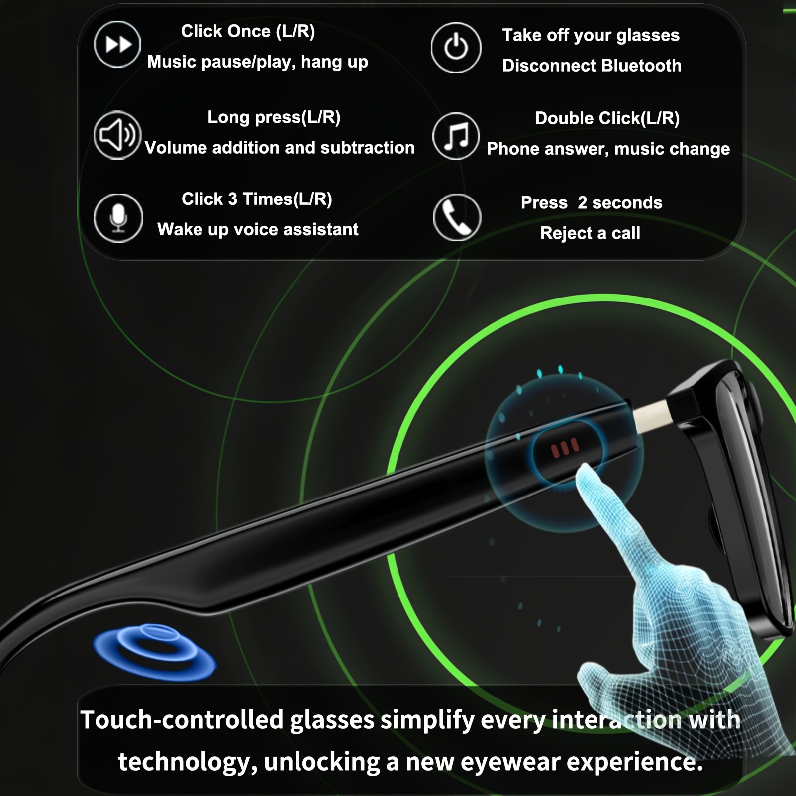 AI Smart Bril, 100+ Talen Real-Time Vertaling, Ingebouwde ChatGPT, Audio Bril met Microfoon & Speaker, HD Handsfree Bellen, Hi-Fi Muziek, Fotochrome Lenzen, Lichtgewicht Frame voor Autorijden, Dagelijks & Kantoor, Perfect Cadeau voor de Feestdagen & Valentijnsdag