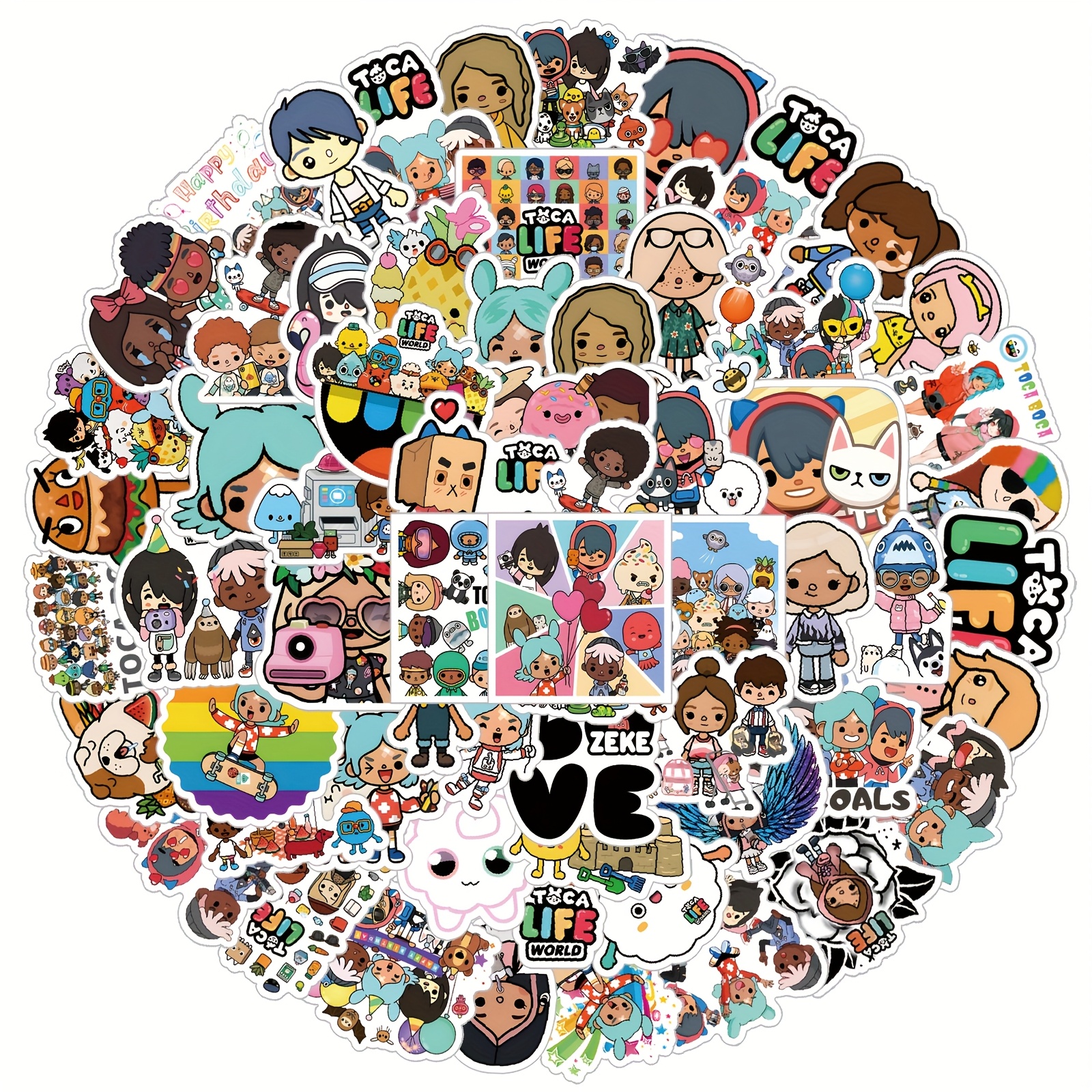 Image of 62pcs Game Anime Cute Cartoon Graffiti Stickers, Aesthetics Stickers Water Bottle, Skateboard, Journaling, Scrapbooking Decals Party Supply