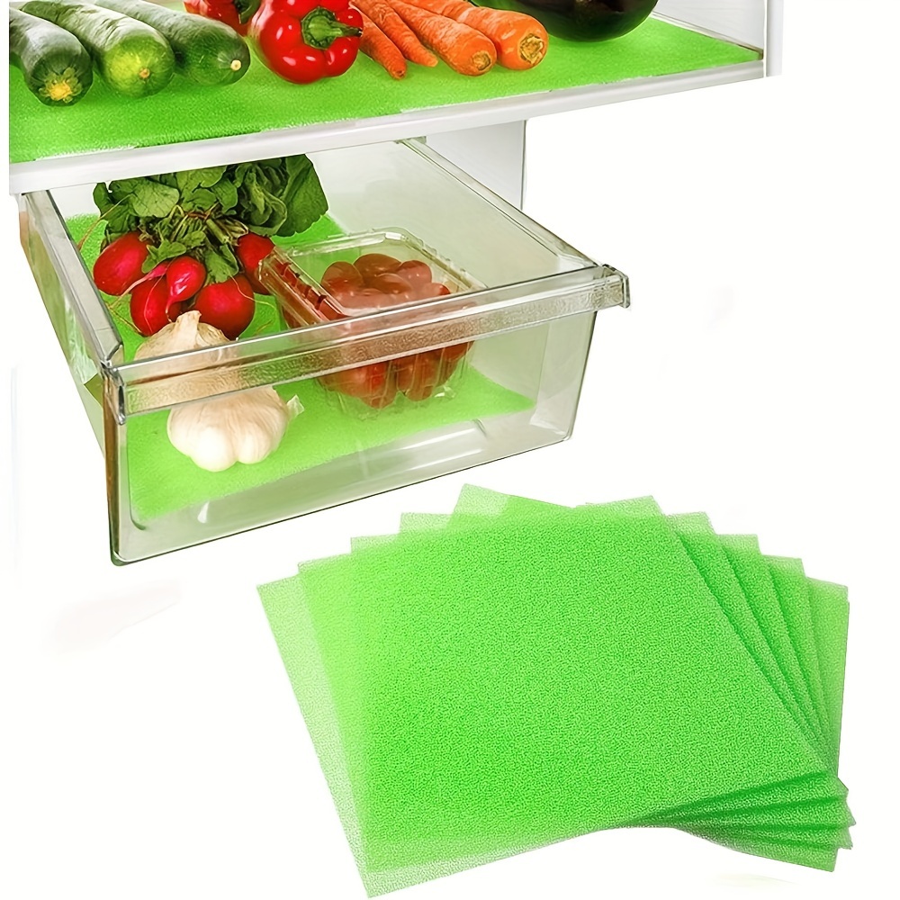 

5pcs, Fruit And Vegetable Life-extending Liner |refrigerator Drawer Liner For Washable | Refrigerator Sponge Pad Reusable Produce Fresh For Air . Filter And Deodorize Refrigerator Sponge Mat