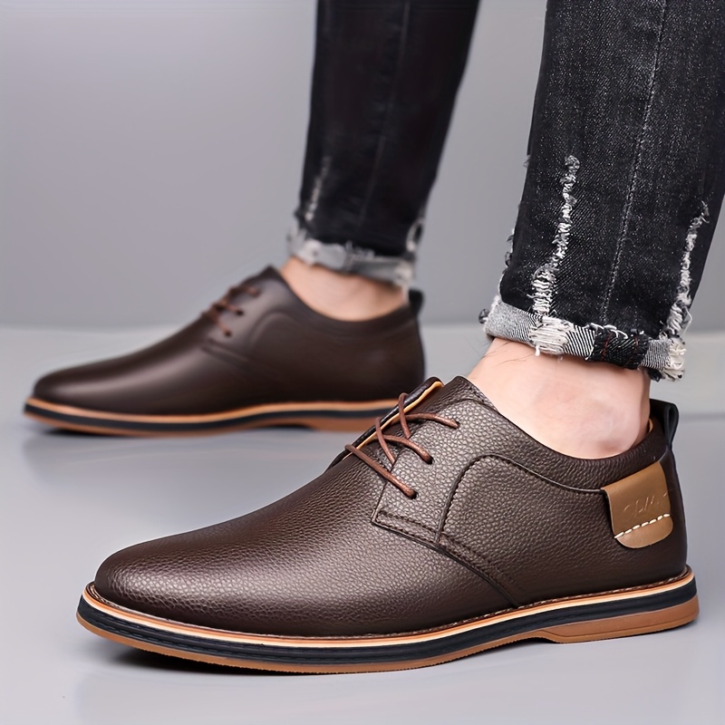 Zapatos Casuales de Negocios para Hombres, Oxford de Vestir con Cordones y Caña Baja para Ocasiones Formales - Ropa de Oficina - Bodas y Fiestas de Navidad