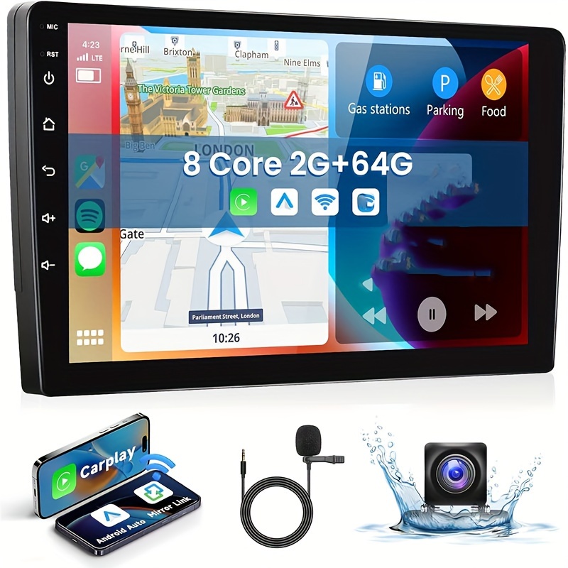 

8 Core 2gb+64gb Double Din Android 13 Car Stereo,9 Inch Ips Touchscreen Wireless Carplayer Android Auto Car Audio Receiver Bltooth Gps Wifi Mirror Link Fm Radio Receiver Dsp Multiple Ui
