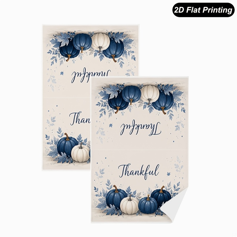 TEMU 2pcs 2d Flat Fall Thankful Border Kitchen Towels Decoration Hand Dish Towels Tea Dish Cloths Thanksgiving Kitchen Decor For Holiday Housewarming