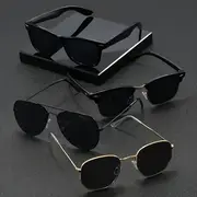 4pcs mens oval fashion glasses retro style pc material suitable for and business leisure uv resistant details 0