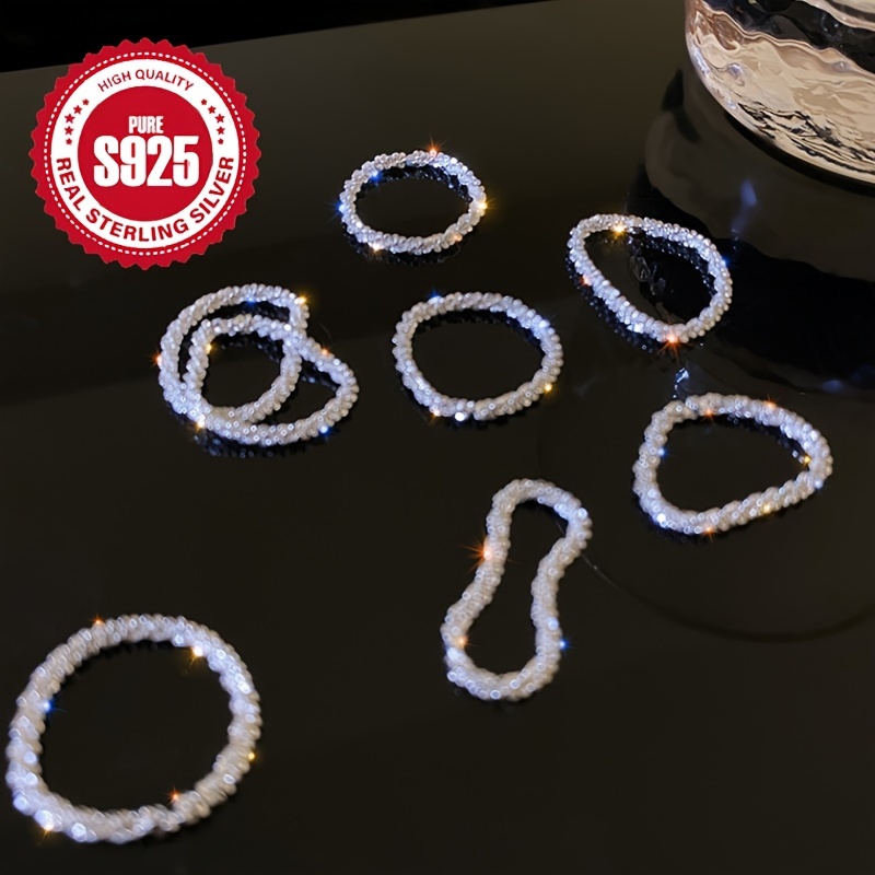 Classic Style Shimmering Soft Chain Ring in S925 Silver