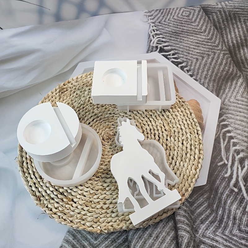 

Horse Plug-in Gypsum Silicone Mold Diy Aromatherapy Candle Holder Decorative Glue Mold Birthday Anniversary Home Gifts Home Decoration