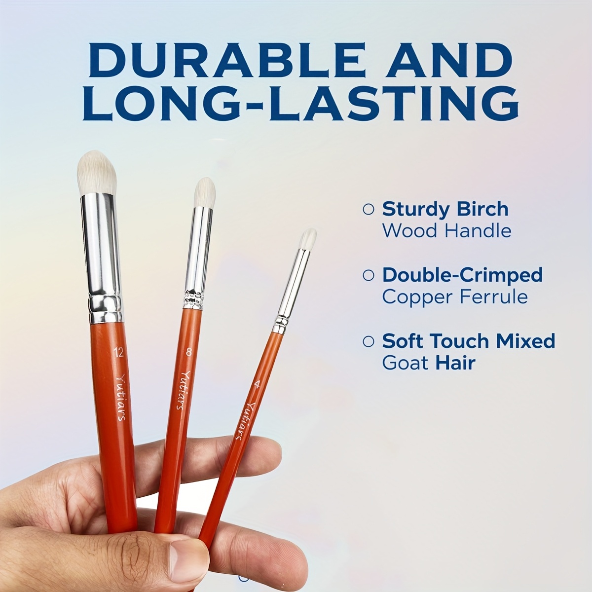 TEMU Dry Brush Set Hobby Drybrush Paint Brush, Detail Paint Brush Set, 3pcs Professional Art And Advanced Acrylic Paint Brushes For Tabletop&wargames