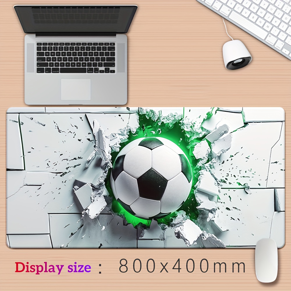 1 stuk Voetbal Door De Muur Muismat - Grote Gaming Muismat voor PC, Laptop & Kantoor, Rubberen Bureauonderlegger met Realistisch 3D Ontwerp, Perfect voor Gamers & Bureau Liefhebbers, Muismatten