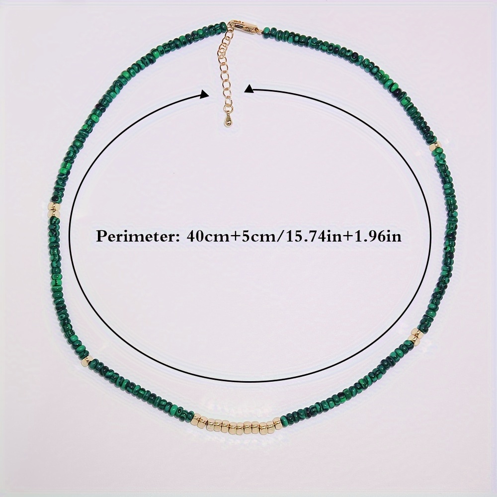 Boho Malachite Necklace with Natural Stone Beads