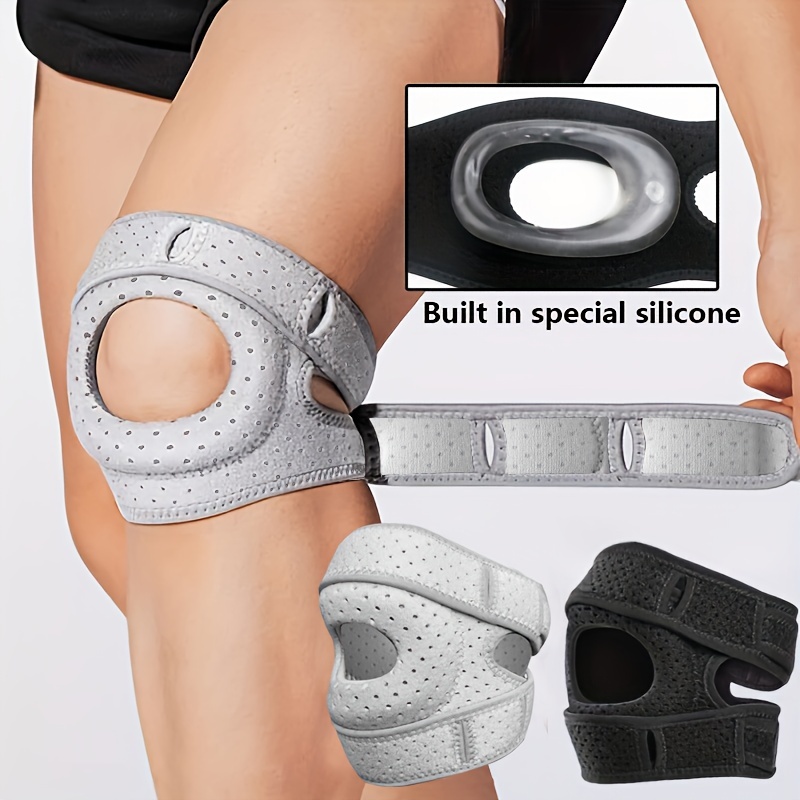 1pc silicone patella knee brace for sports and fitness patella strap band sleeve knee brace essential workout knee strap knee pad for women and men knee strap brace for tennis and volleyball training