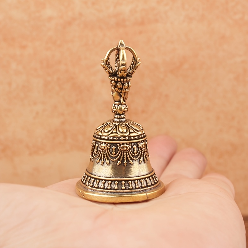 TEMU Campana de Latón Vintage - Diseño Intrincado con Ornamentada, No Requiere Electricidad, para Hogar, Oficina o Regalo - para Navidad, Halloween y